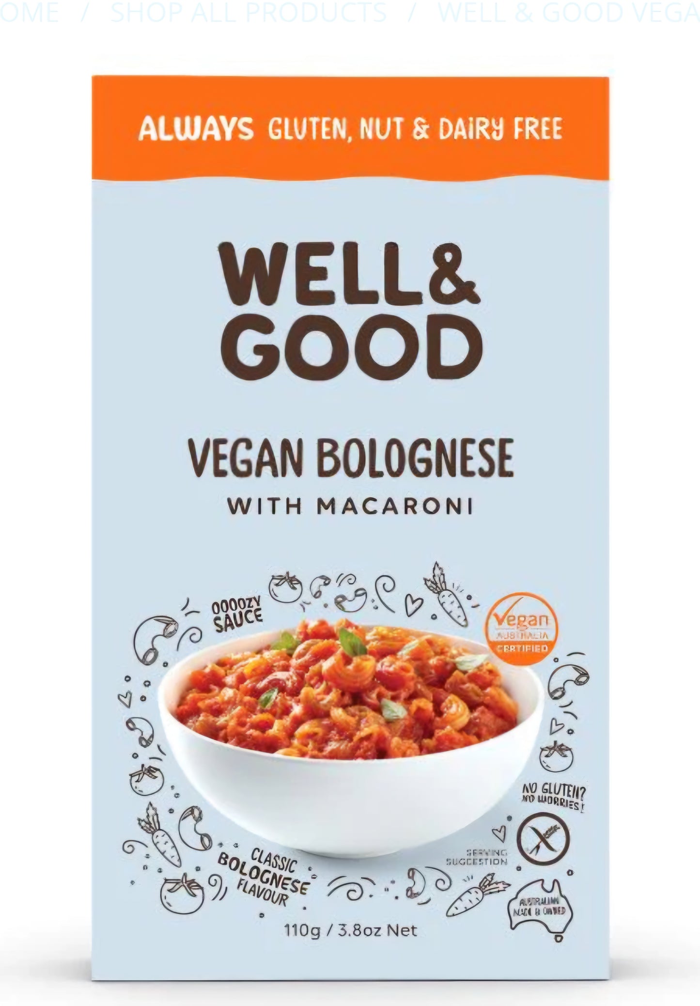 Well & Good Vegan Bolognese with Macaroni 110g