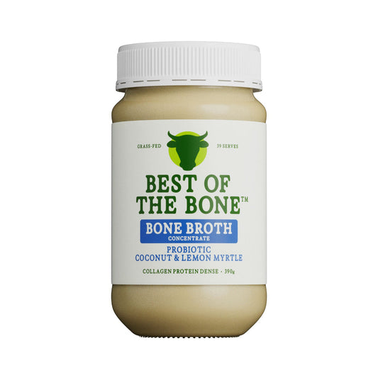 Probiotic Bone Broth -  Coconut, Lemon Myrtle, Papaya Leaf & Turmeric - Best of the Bone