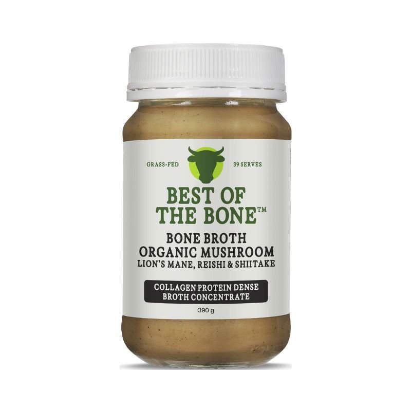 Best of the Bone Bone Broth Beef Concentrate Healing Mushrooms Organic Lion's Mane Reishi Shiitake 390g