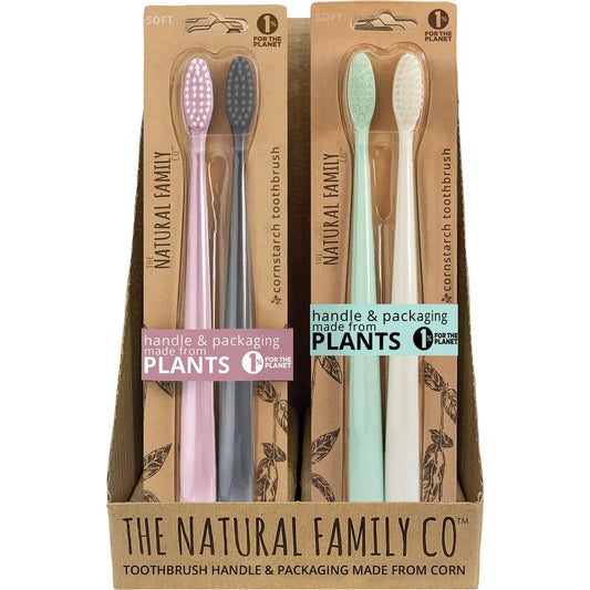Bio Toothbrush (Twin Pack) Soft - Assorted Colours