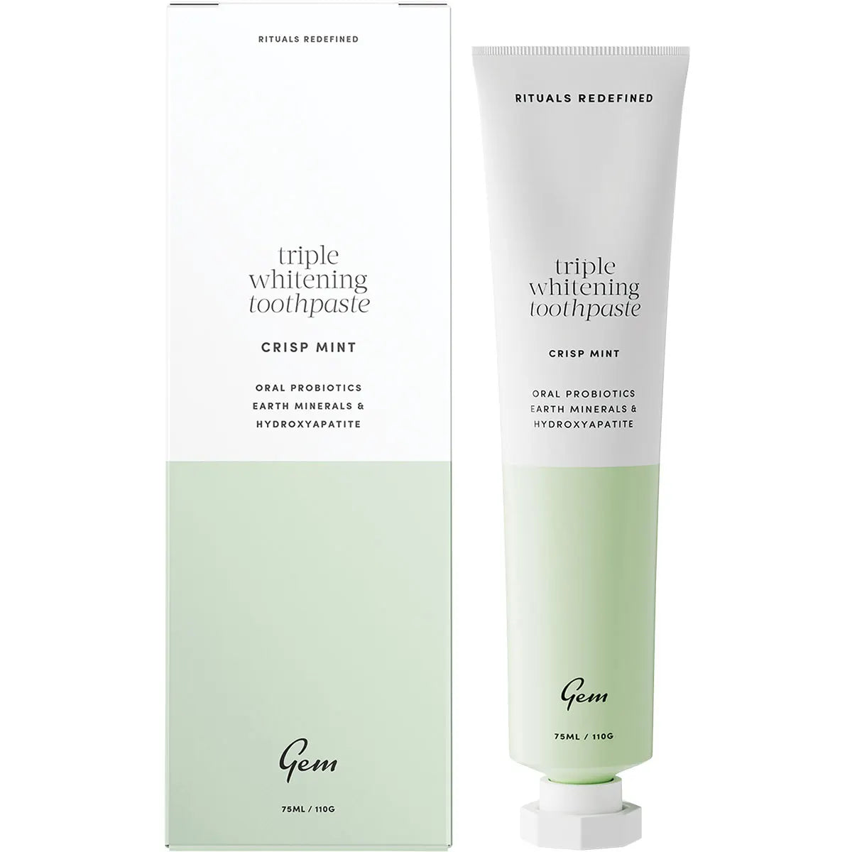 Gem Toothpaste Triple Whitening Crisp Mint 110g