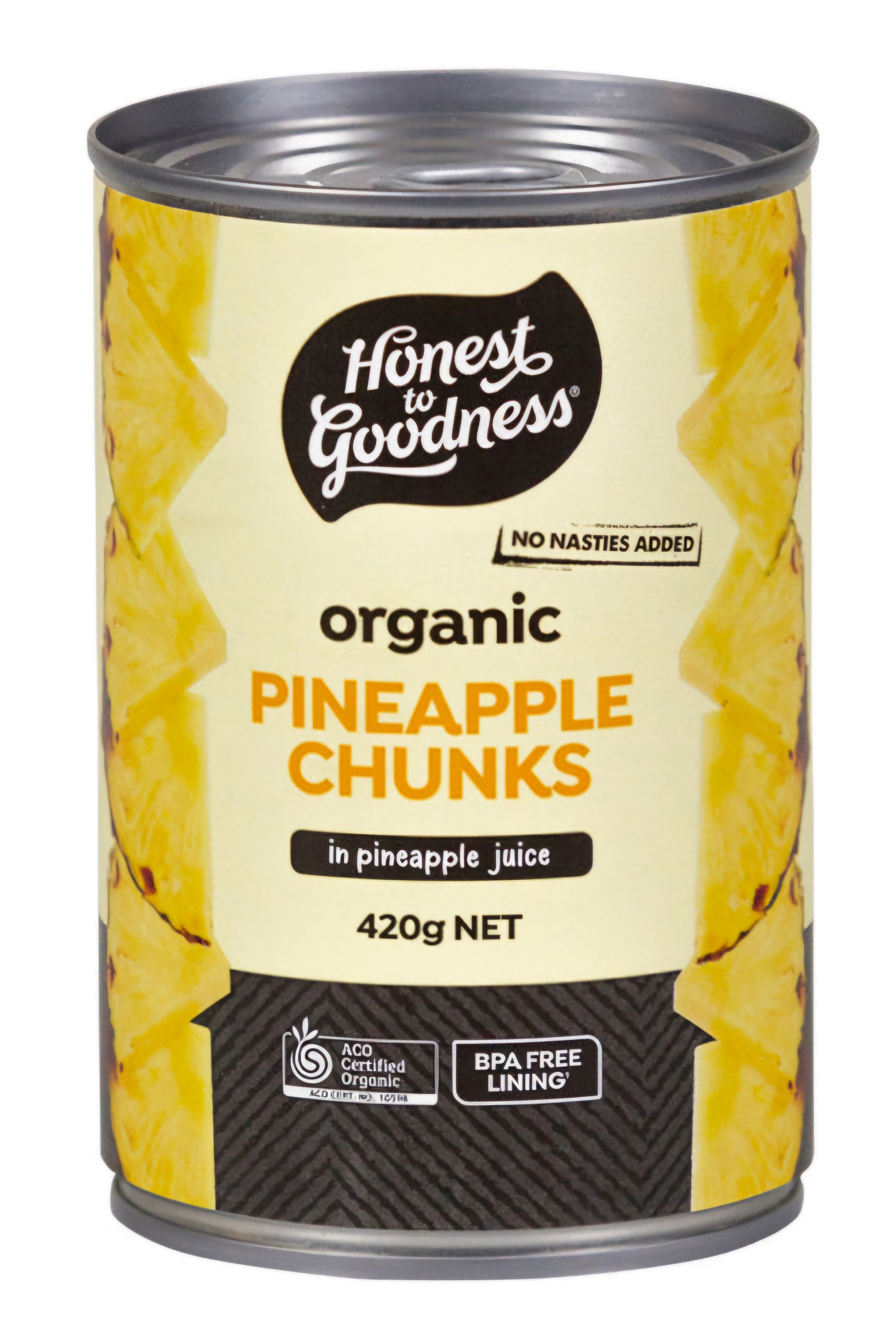 Organic Pineapple Chunks in Pineapple Juice 420g