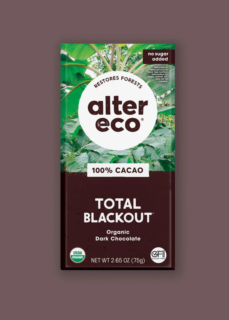 Organic Dark Chocolate 100% Cacao Alter Eco 75g