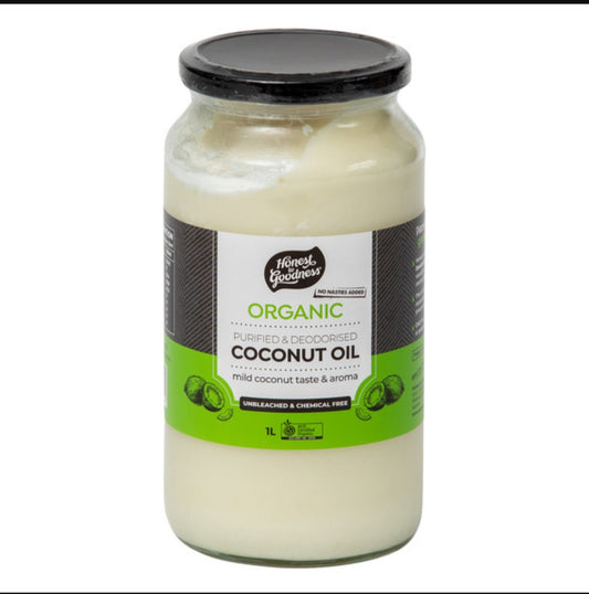 Coconut Oil Purified/Deodorised 1L - Organic